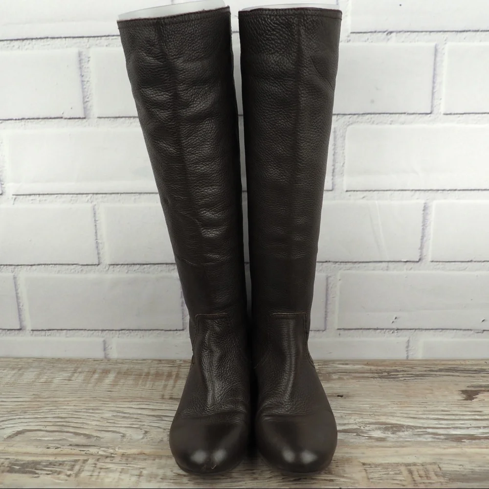 Antonio Melani sz 7.5 brown tall wedge heel boots